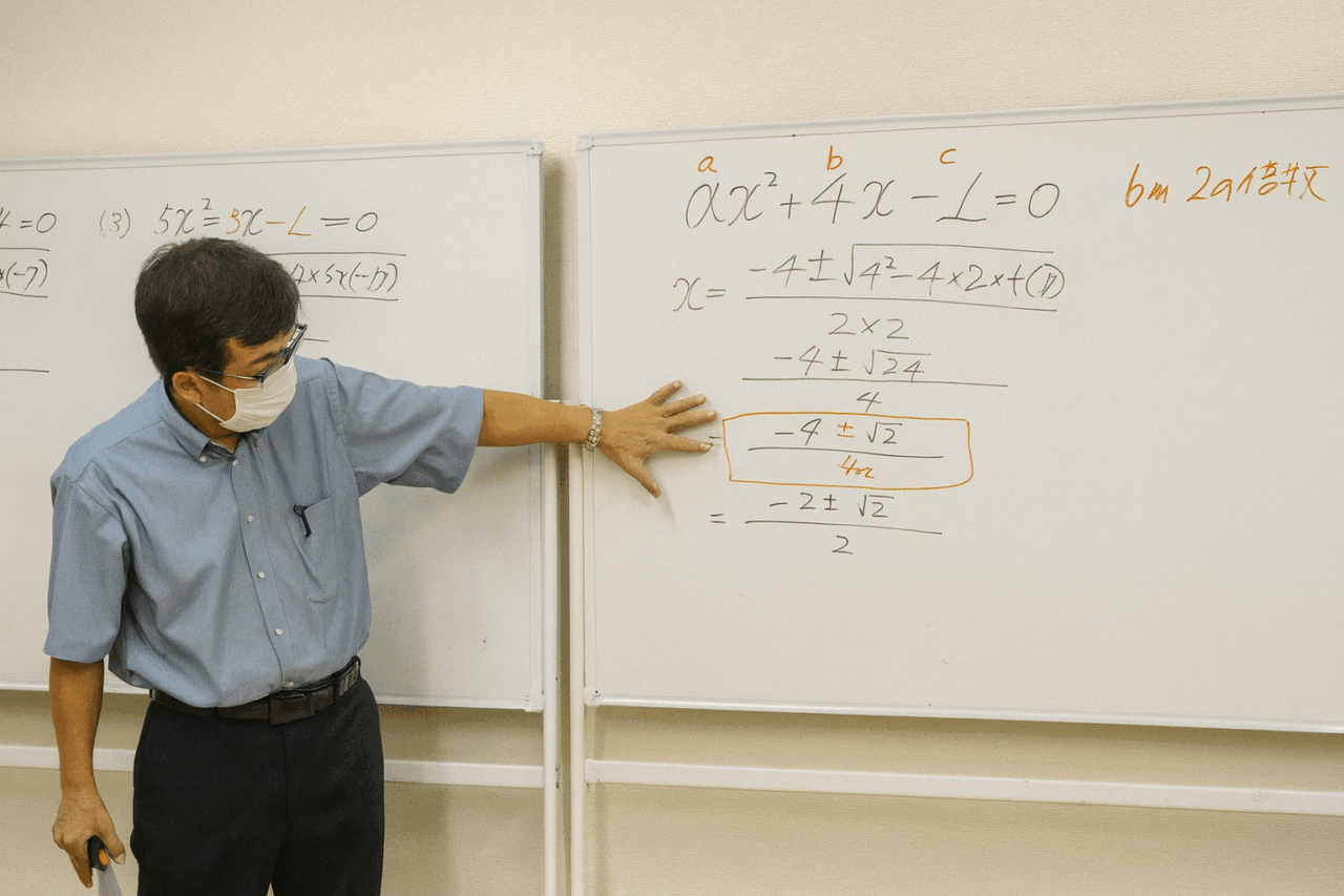 1年生・数学の授業より 「解の公式」を学びました